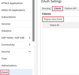 OAuth client creation